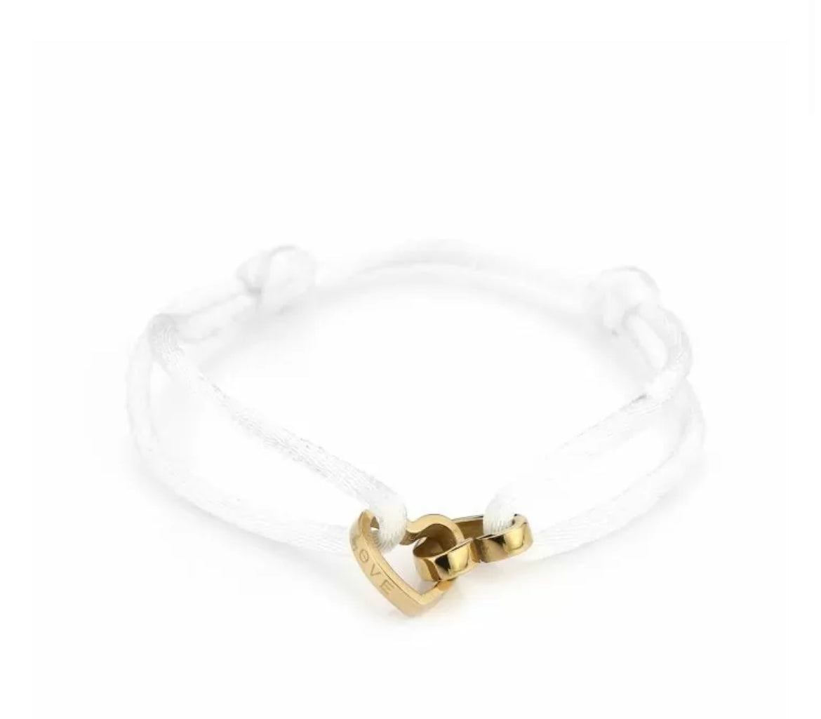 Bracelet | white satin heart