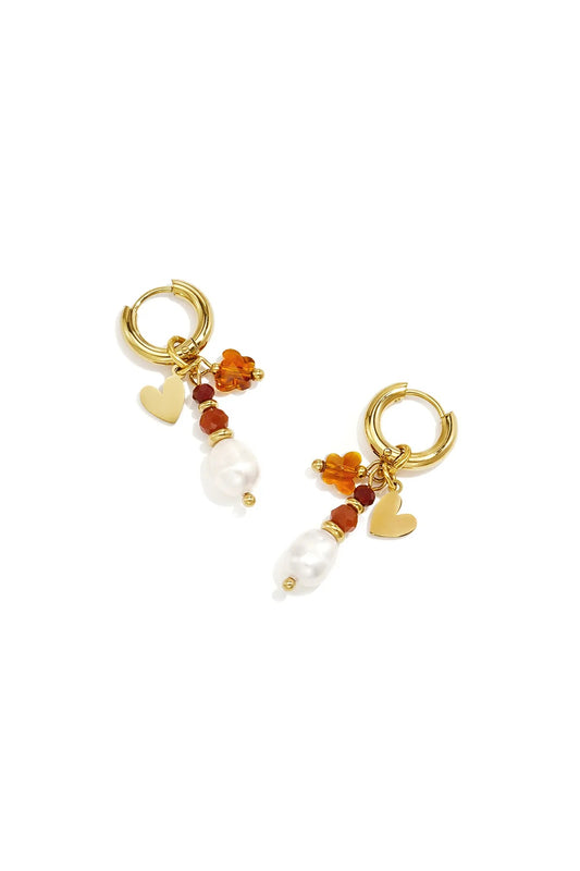 Earring | color mix brown