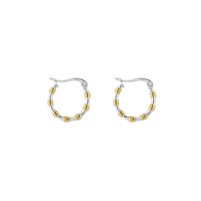 Earring | Hoop silver gold 1 cm