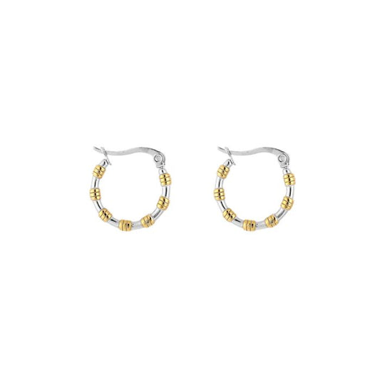 Earring | Hoop silver gold 1 cm