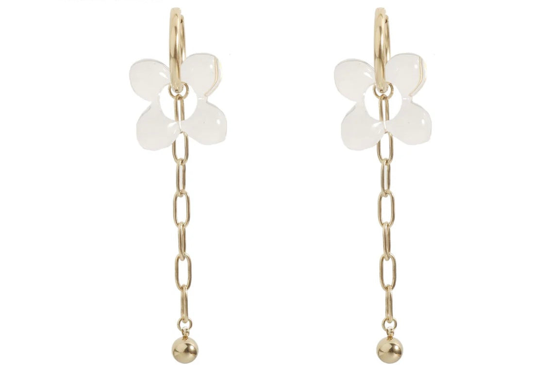 Earring | Hoop klaver clear