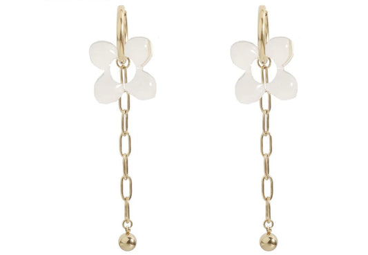 Earring | Hoop klaver clear
