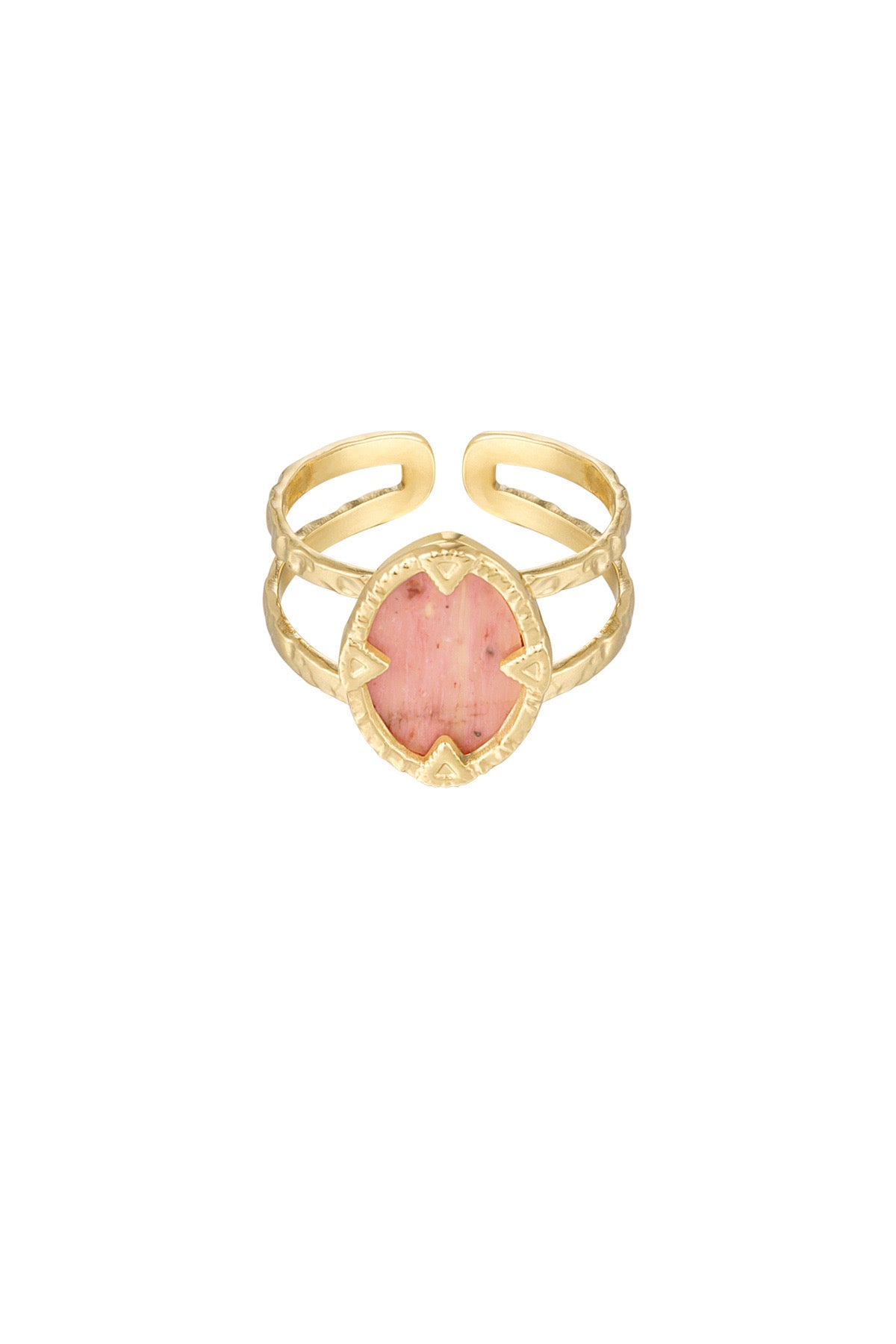 Ring | Statement oval pink