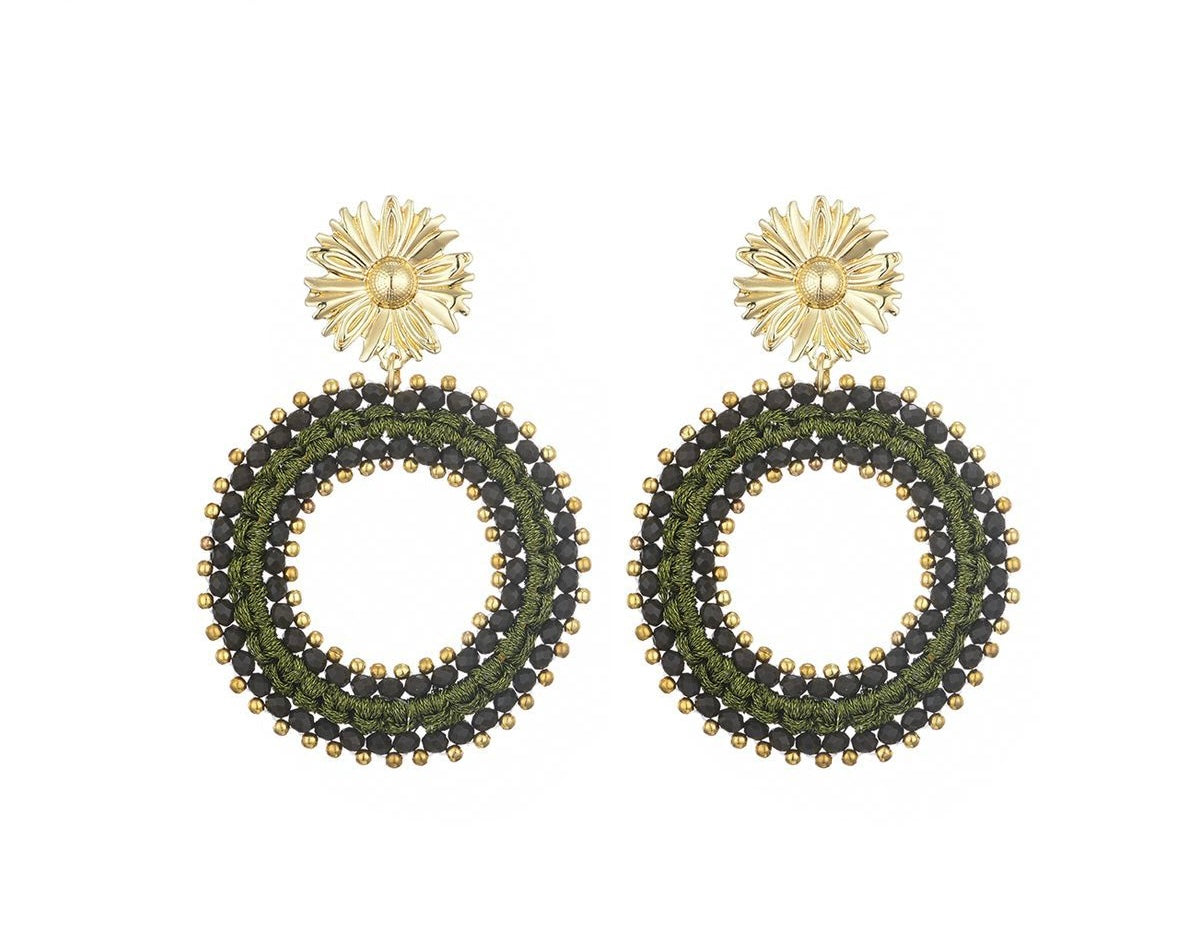 Earring |  Statement green kanni