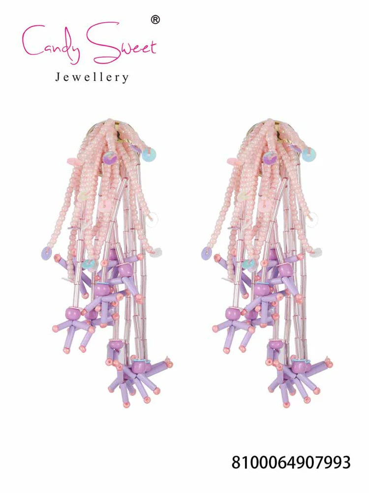 Earring | Statement pink lila