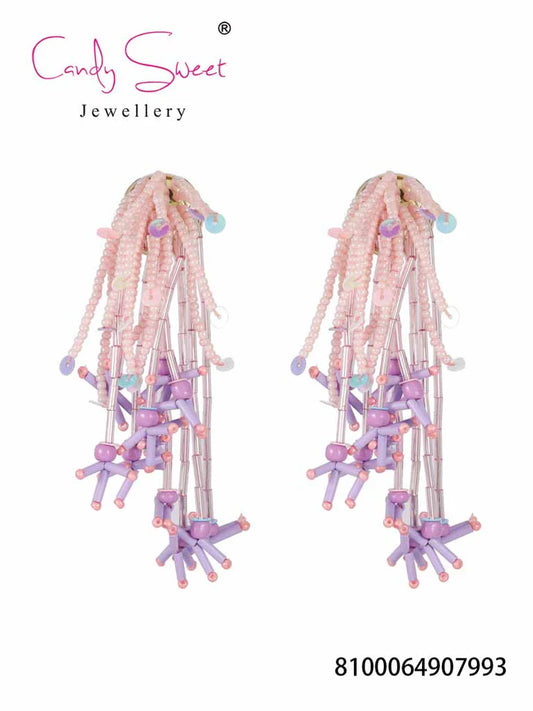 Earring | Statement pink lila