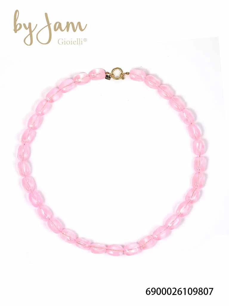 Necklace | Statement glas pink