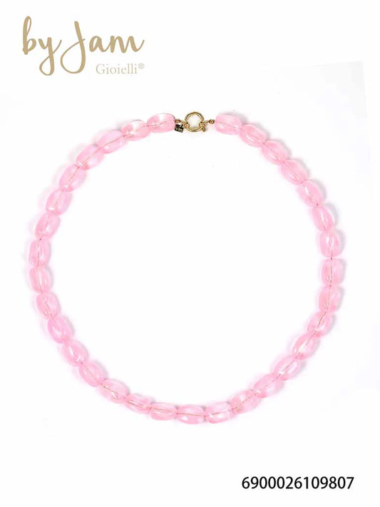 Necklace | Statement glas pink