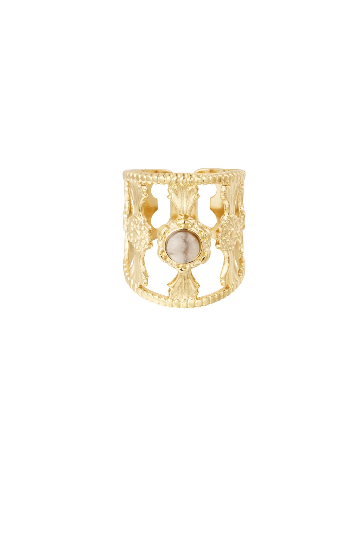 Ring | Statement big beige