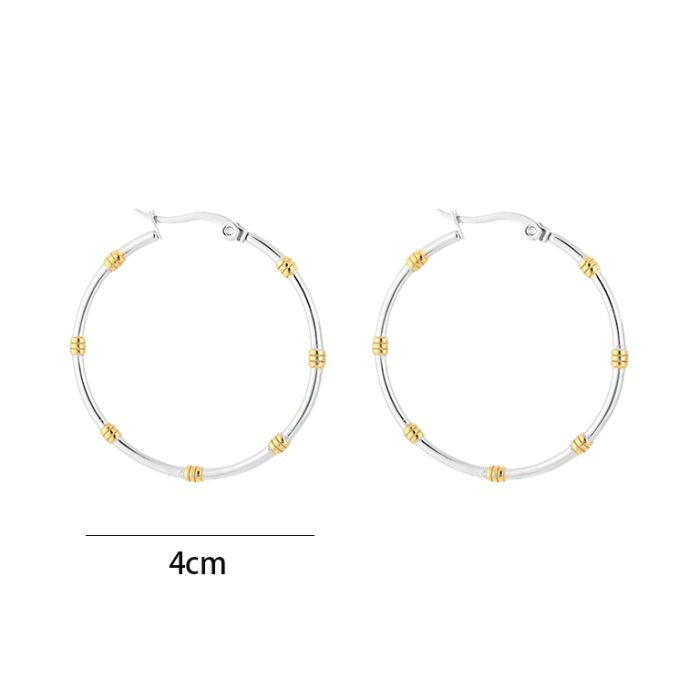 Earring | Hoop silver gold 4cm