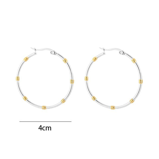 Earring | Hoop silver gold 4cm