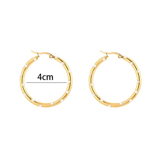 Earring | Hoop pearl 4cm