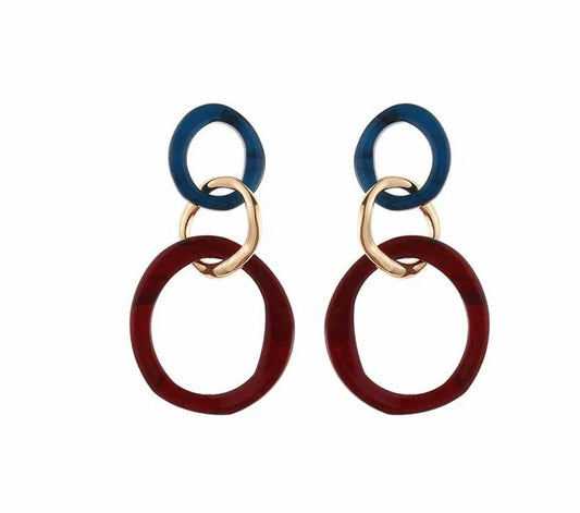 Earring | Statement wine petrol