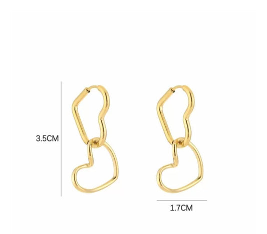 Earring | Double heart