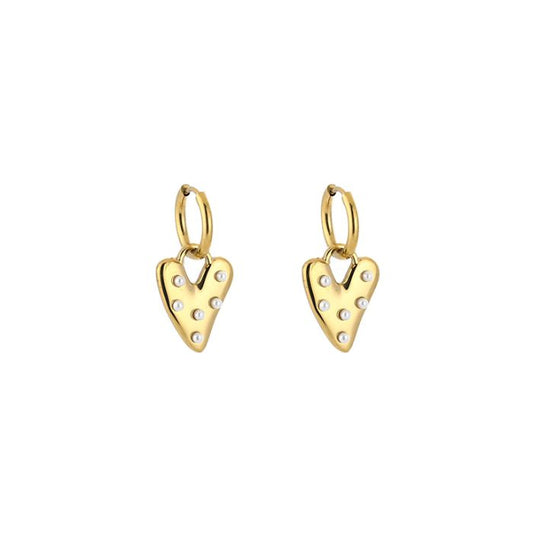 Earring | Pearl hearts small