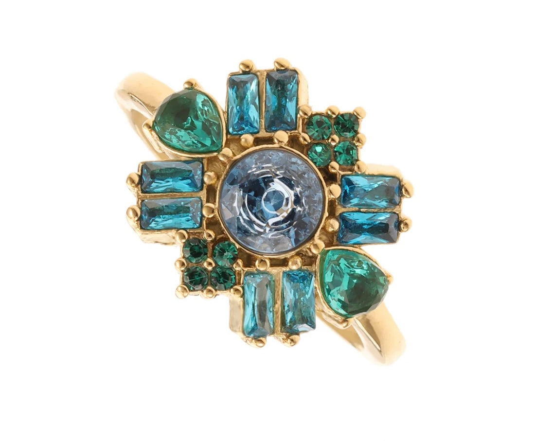 Ring | blue stone flower blossom