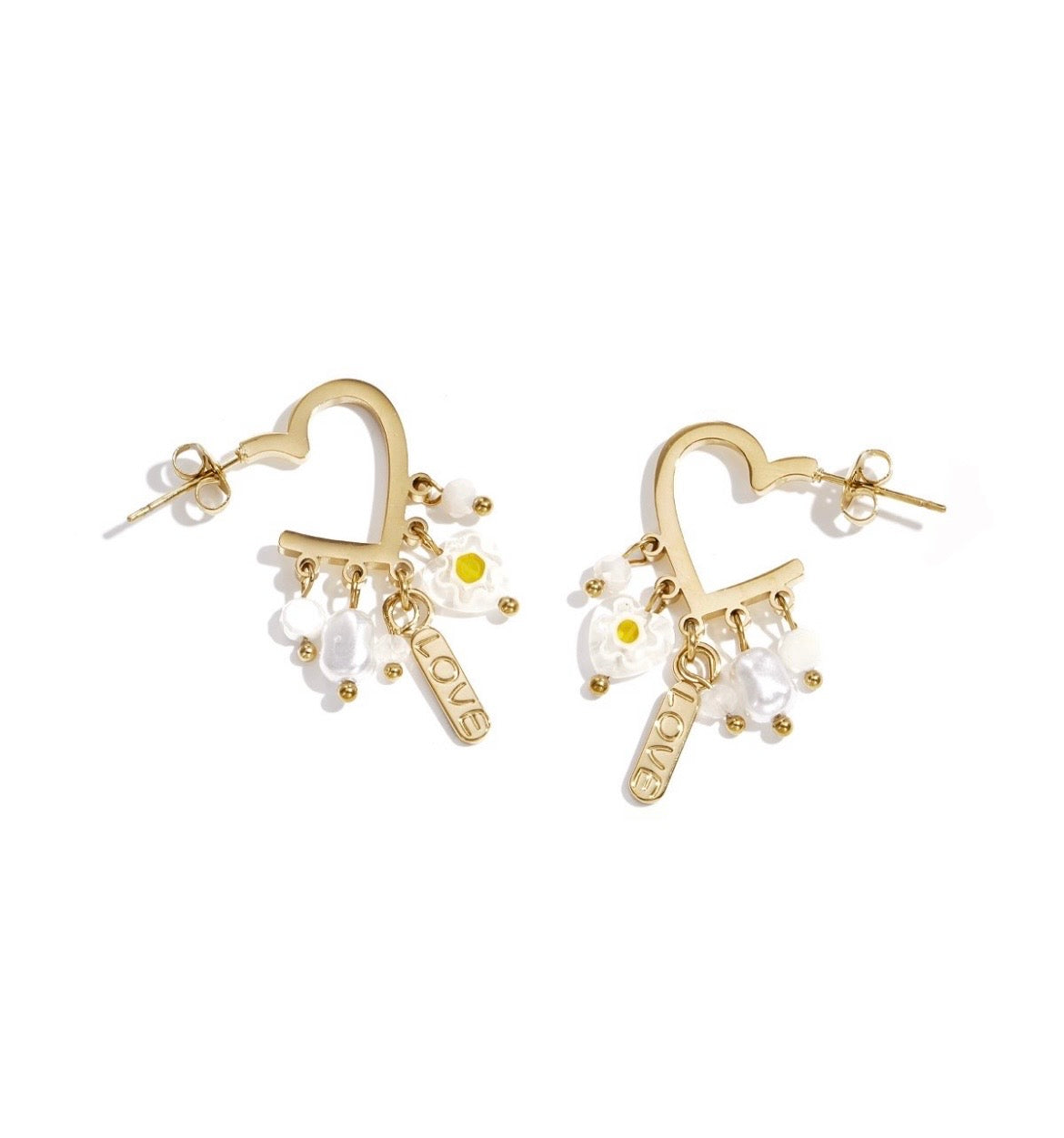 Earring | heart white