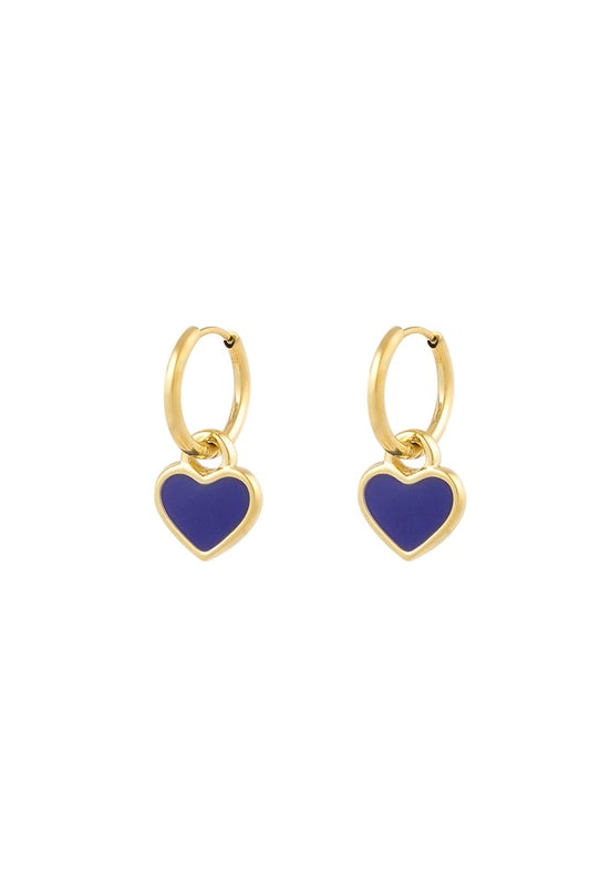 Earring |  Little heart blue