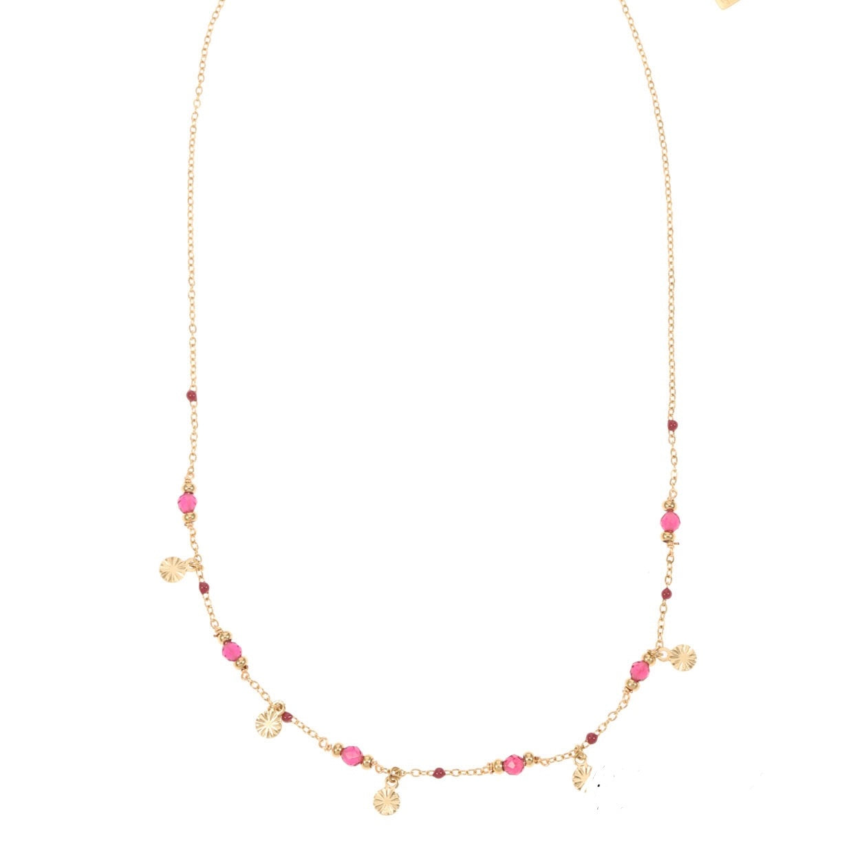 Necklace | Mini coins pink