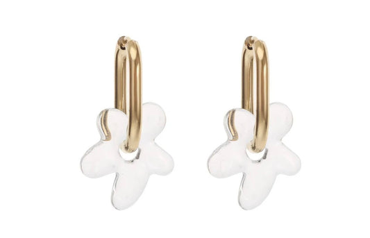 Earring | Hoop flower clear