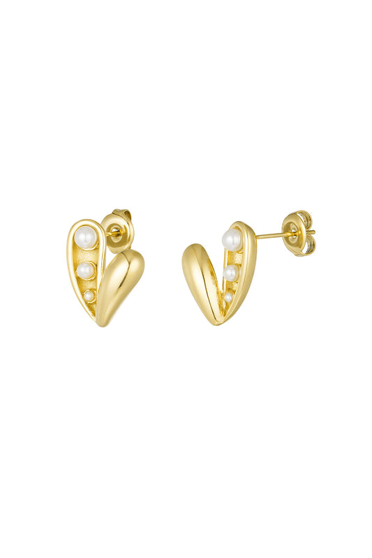 Earring |  Heart pearly