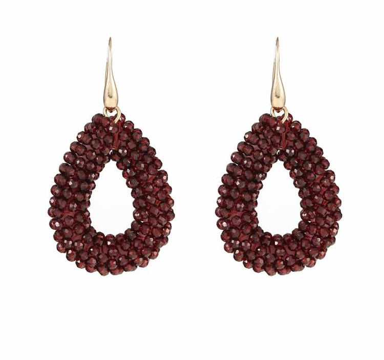 Earring |  Statement red brown