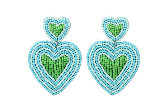 Earring |  Statement heart blue