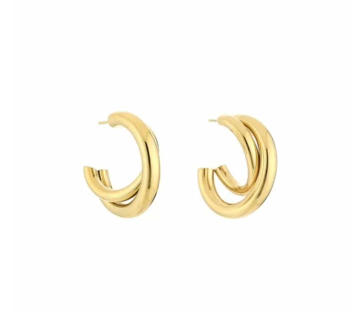 Earring | Double hoop big g