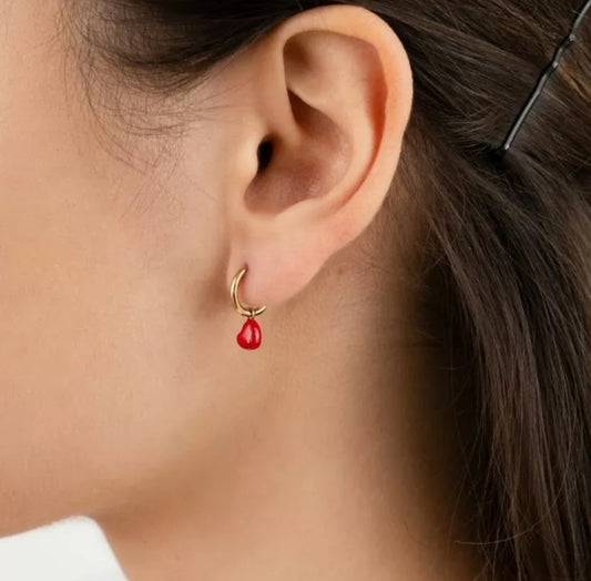 Earring | Heart red