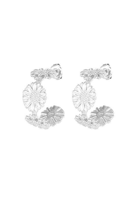 Earring |  Flowery hoop s