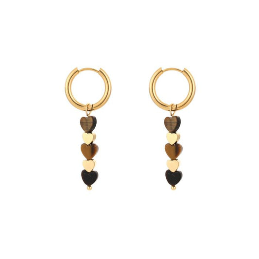 Earring | Brown Hearts