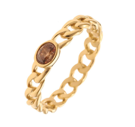 Ring | Brown stone blossom