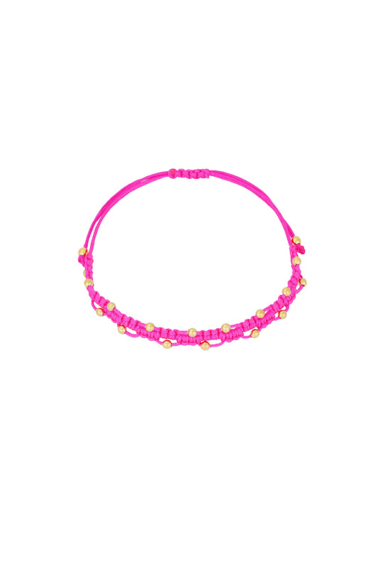 Bracelet | Bandje dots fel roze