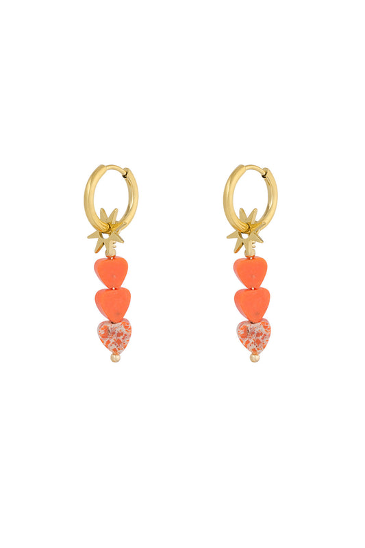 Earring |  Orange hears star