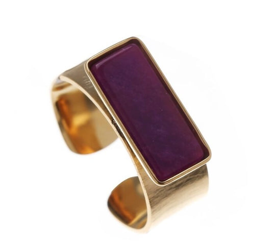 Ring | Square dark pink blossom