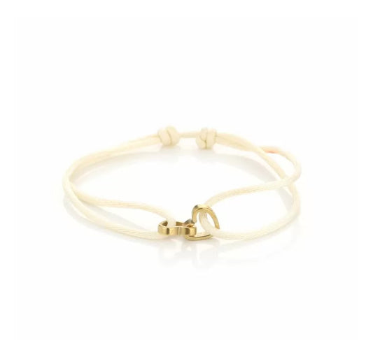 Bracelet | beige satin heart