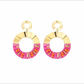 Earring |  Statement gold fushia