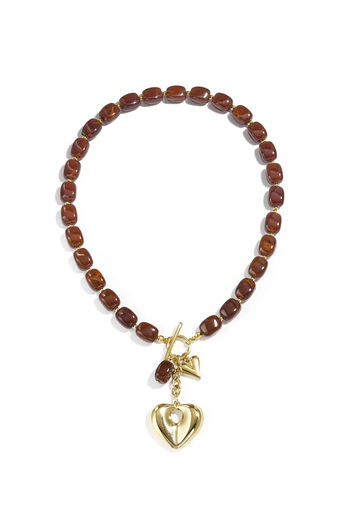 Necklace | Statement Brown heart
