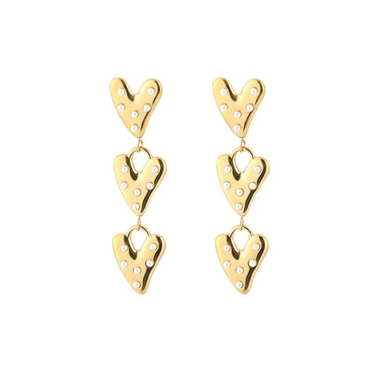Earring | pearl hearts