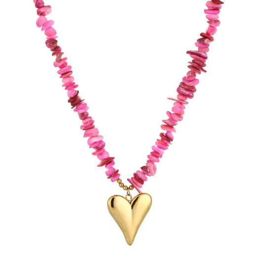 Necklace | Heart pink