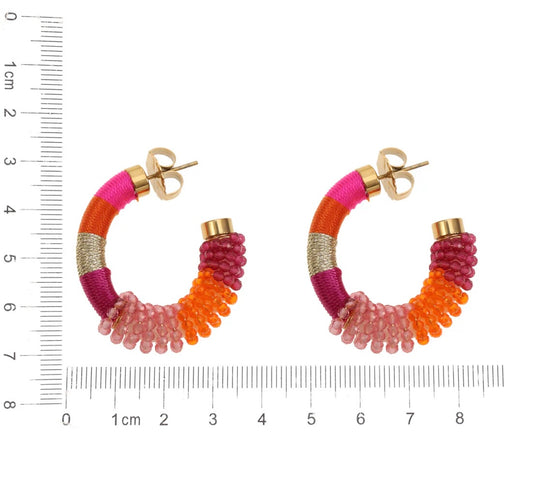 Earring | Statement pink orange