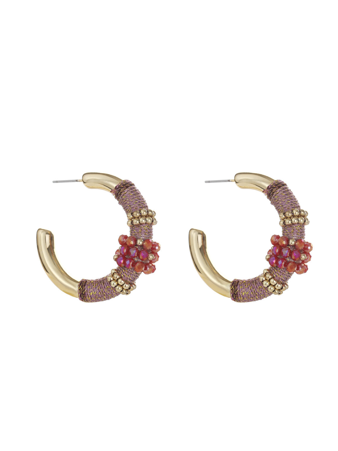 Earring |  Pink hoop blossom