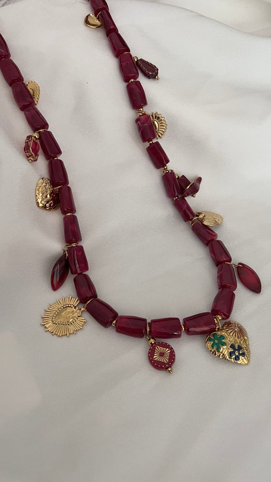 Necklace | Bold red bedels dot