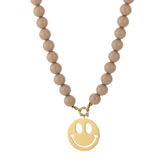 Necklace | Bold beige smile