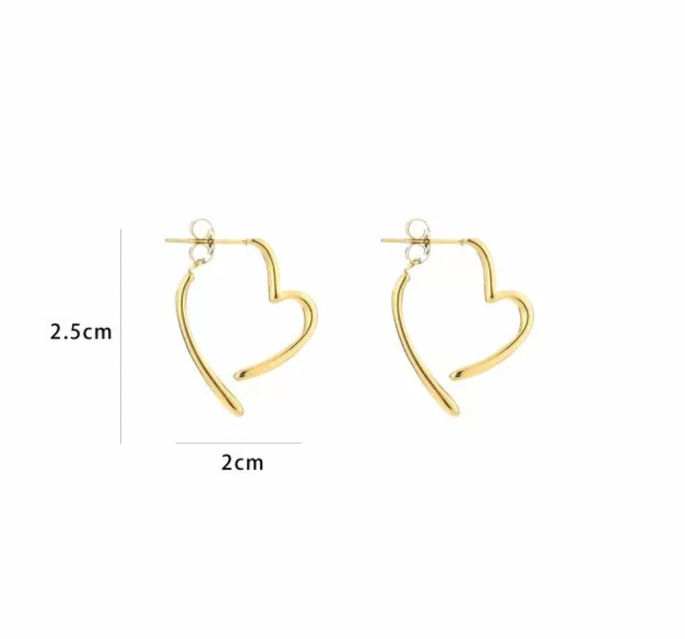 Earring |  Back heart small