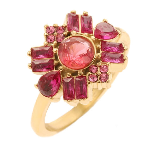 Ring | Pink stone flower blossom