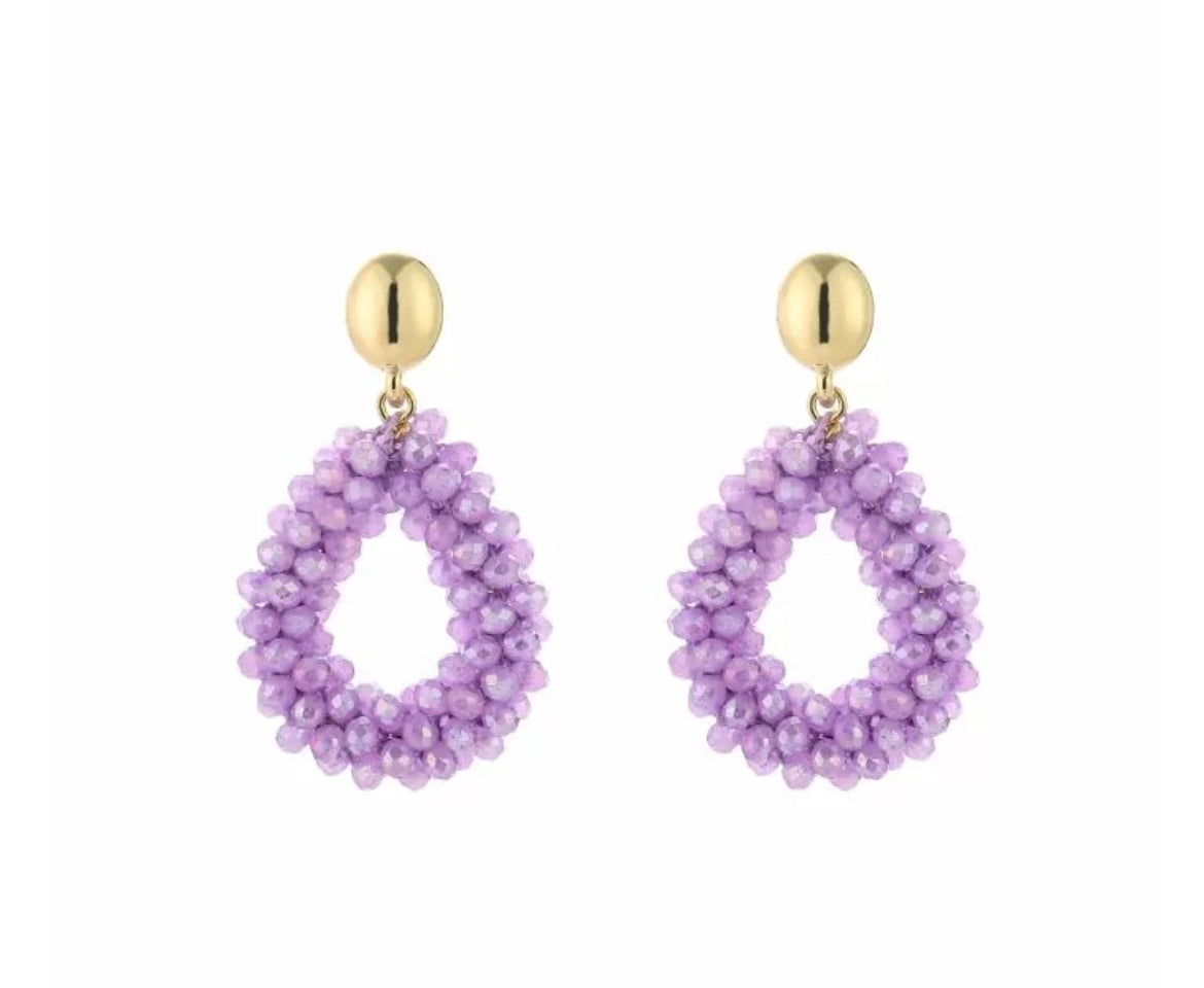 Earring |  Statement druppel lila