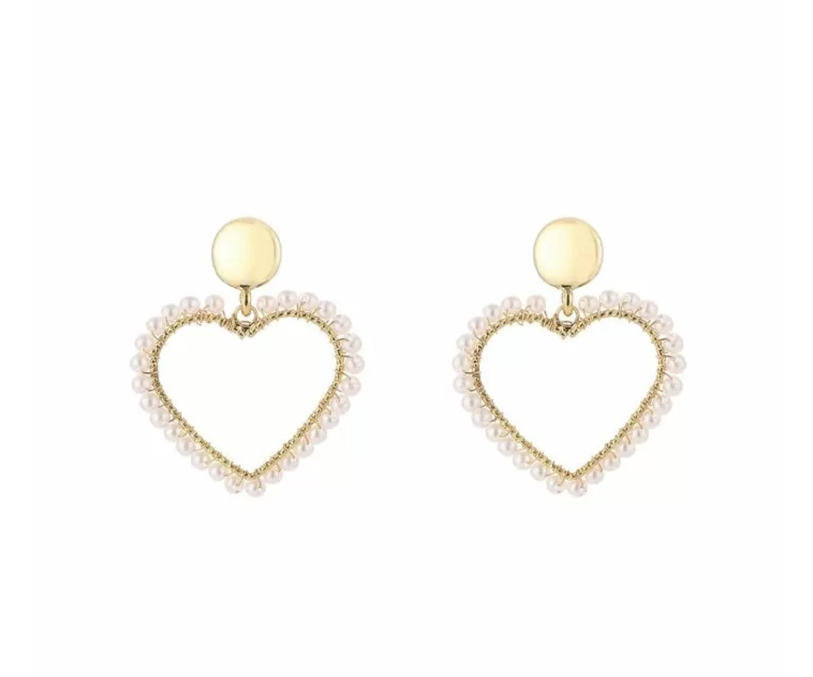 Earring |  Statement heart white