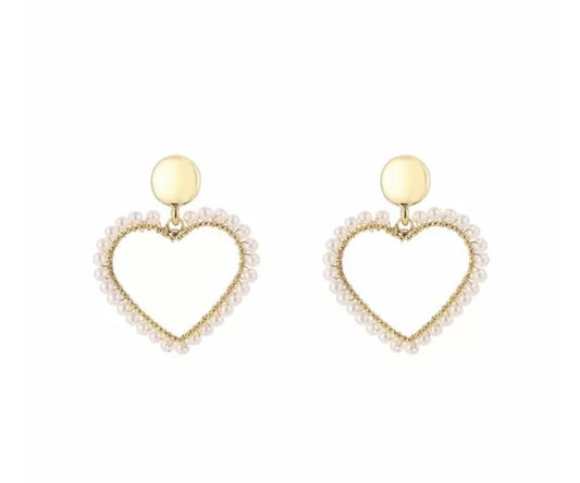 Earring |  Statement heart white