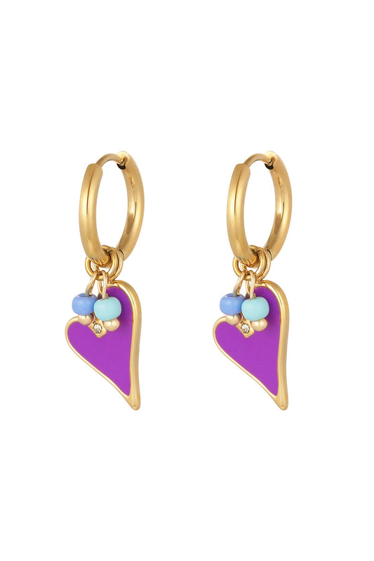 Earring |  Purple heart